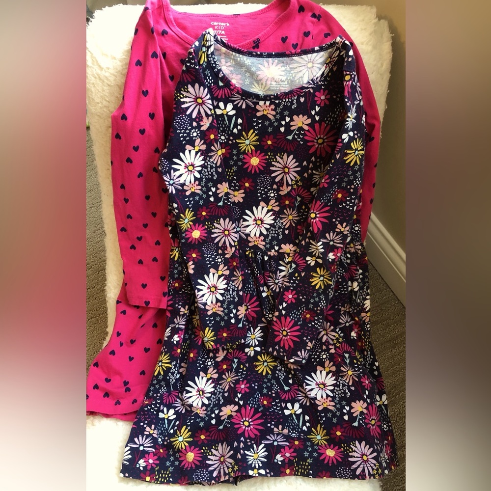 2 Carters Girls Size 7 Dresses